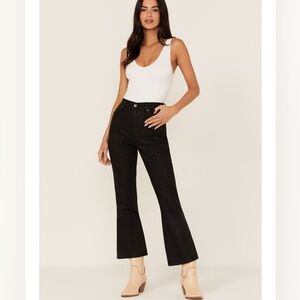 NWOT WRANGLER Fender Wrock Cropped Flare Jeans in Black Size 26